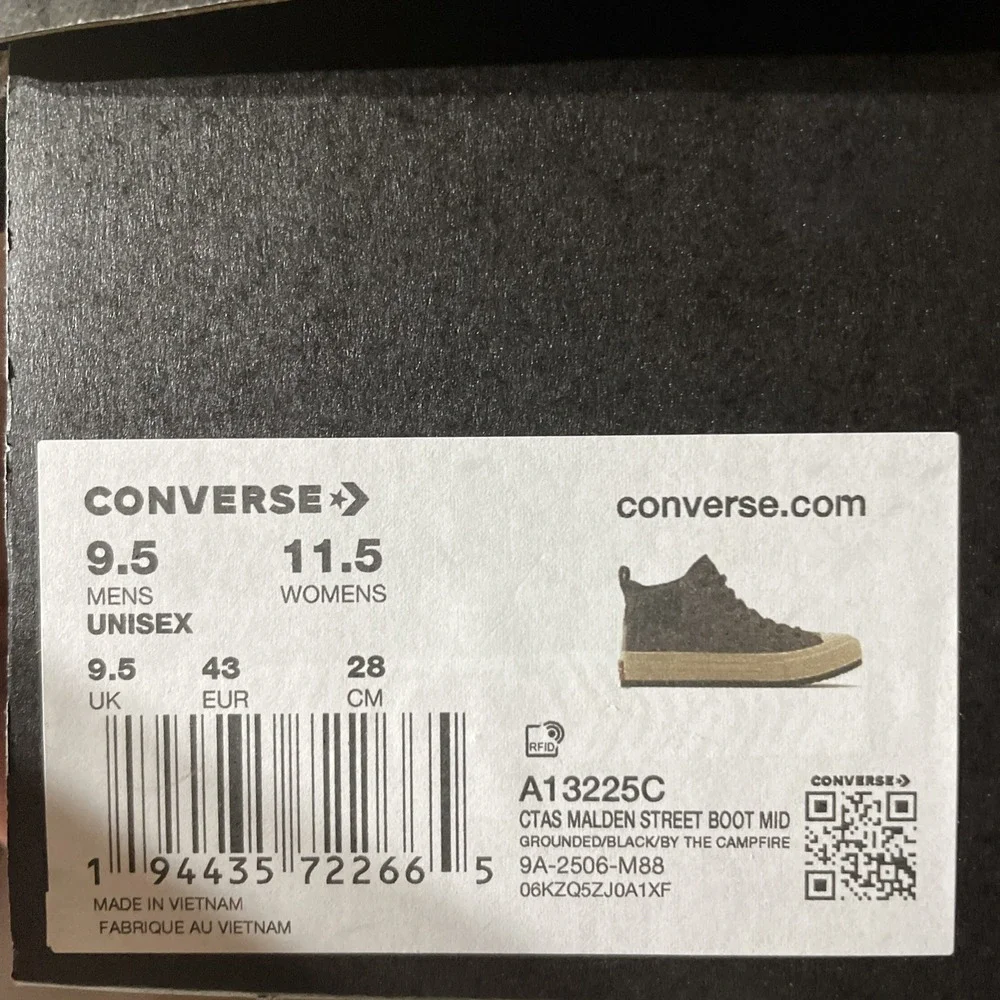 Converse CTAS Malden Street Grounded Men's Faux Leather Boot Sneakers Sz 9.5 NWB